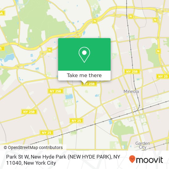 Park St W, New Hyde Park (NEW HYDE PARK), NY 11040 map