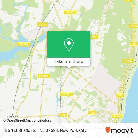 Mapa de 86 1st St, Closter, NJ 07624