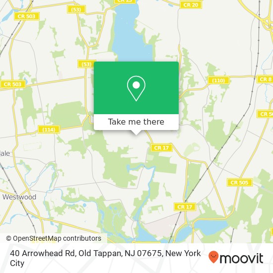 Mapa de 40 Arrowhead Rd, Old Tappan, NJ 07675