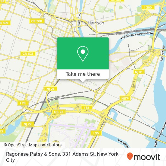 Mapa de Ragonese Patsy & Sons, 331 Adams St