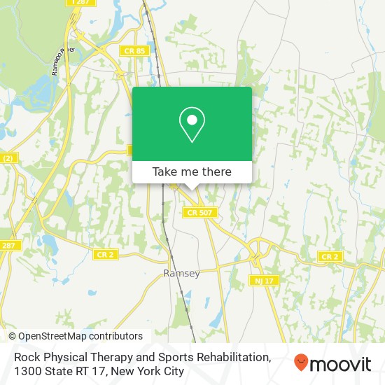 Mapa de Rock Physical Therapy and Sports Rehabilitation, 1300 State RT 17