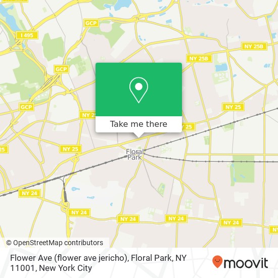 Mapa de Flower Ave (flower ave jericho), Floral Park, NY 11001