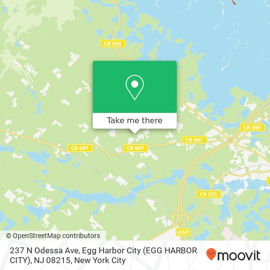 Mapa de 237 N Odessa Ave, Egg Harbor City (EGG HARBOR CITY), NJ 08215