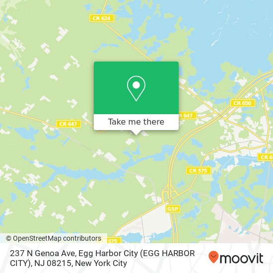 Mapa de 237 N Genoa Ave, Egg Harbor City (EGG HARBOR CITY), NJ 08215