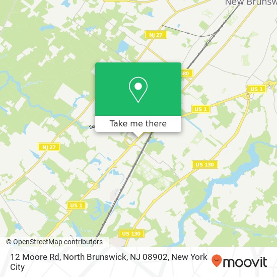 Mapa de 12 Moore Rd, North Brunswick, NJ 08902