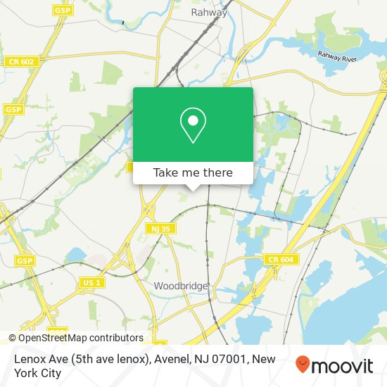 Lenox Ave (5th ave lenox), Avenel, NJ 07001 map