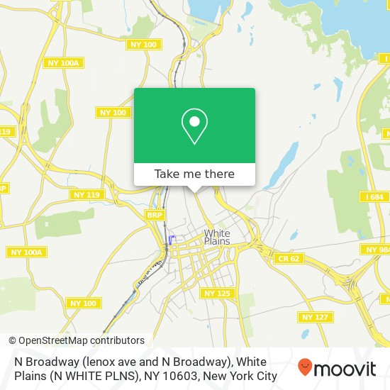 Mapa de N Broadway (lenox ave and N Broadway), White Plains (N WHITE PLNS), NY 10603
