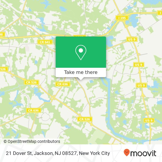 Mapa de 21 Dover St, Jackson, NJ 08527