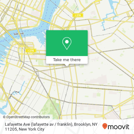 Mapa de Lafayette Ave (lafayette av / franklin), Brooklyn, NY 11205