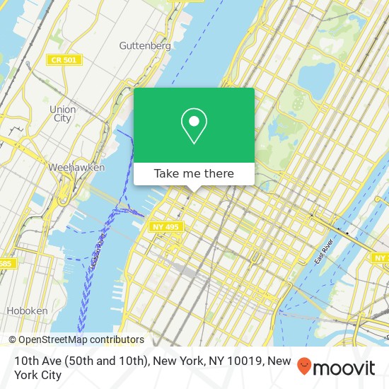 Mapa de 10th Ave (50th and 10th), New York, NY 10019