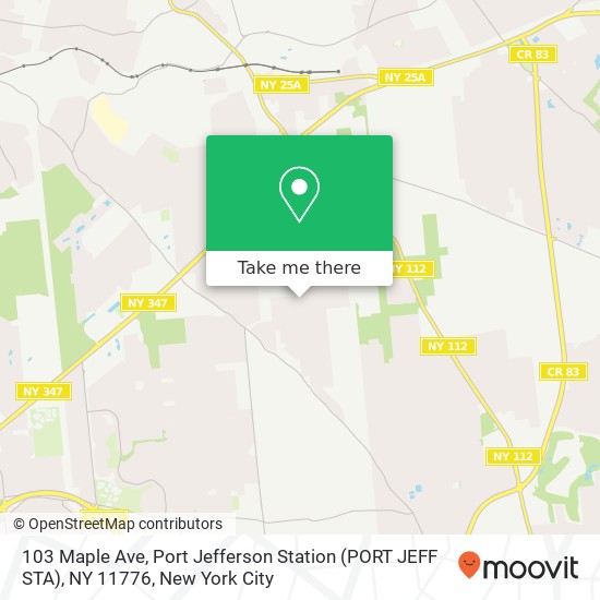 103 Maple Ave, Port Jefferson Station (PORT JEFF STA), NY 11776 map