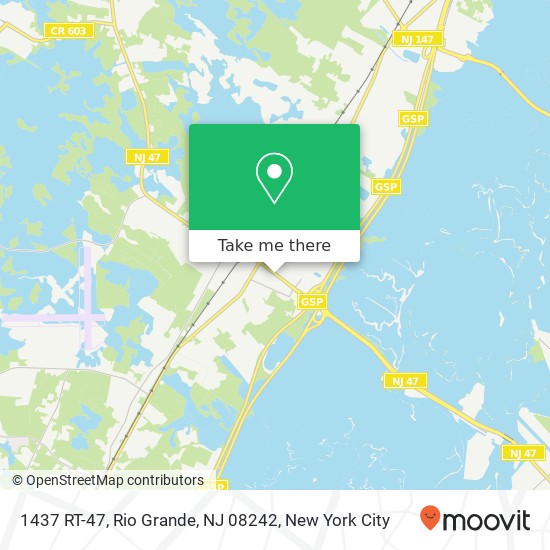 Mapa de 1437 RT-47, Rio Grande, NJ 08242