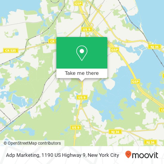 Mapa de Adp Marketing, 1190 US Highway 9