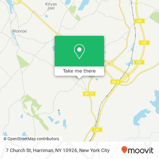 Mapa de 7 Church St, Harriman, NY 10926