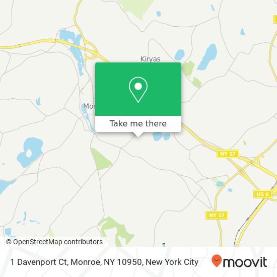 Mapa de 1 Davenport Ct, Monroe, NY 10950