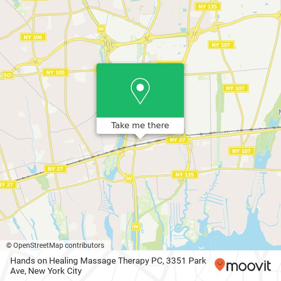 Mapa de Hands on Healing Massage Therapy PC, 3351 Park Ave