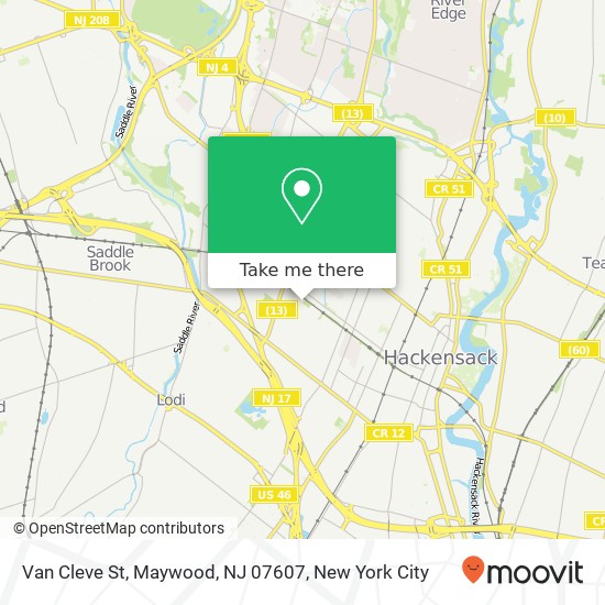 Mapa de Van Cleve St, Maywood, NJ 07607