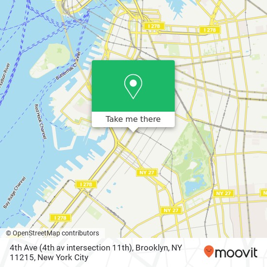 4th Ave (4th av intersection 11th), Brooklyn, NY 11215 map