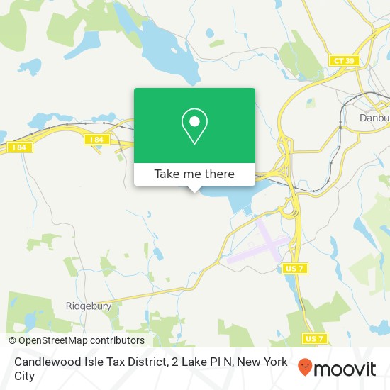 Mapa de Candlewood Isle Tax District, 2 Lake Pl N