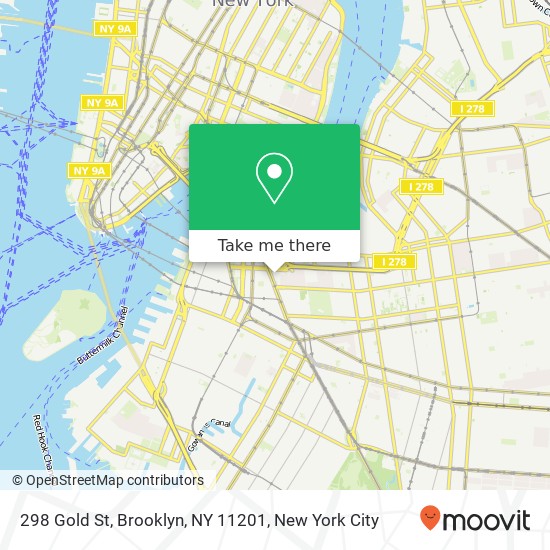Mapa de 298 Gold St, Brooklyn, NY 11201