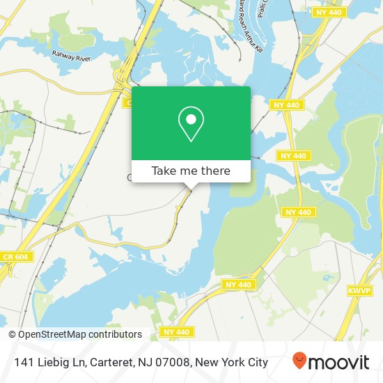 Mapa de 141 Liebig Ln, Carteret, NJ 07008