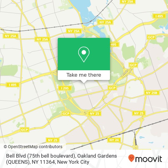Mapa de Bell Blvd (75th bell boulevard), Oakland Gardens (QUEENS), NY 11364
