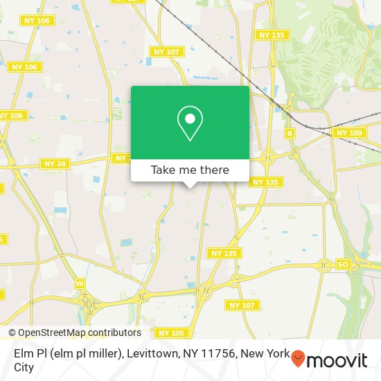 Mapa de Elm Pl (elm pl miller), Levittown, NY 11756