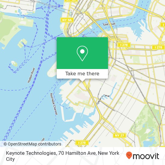 Mapa de Keynote Technologies, 70 Hamilton Ave