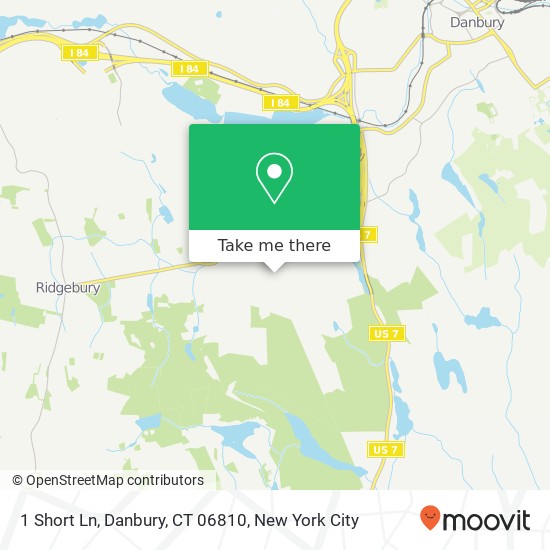 Mapa de 1 Short Ln, Danbury, CT 06810