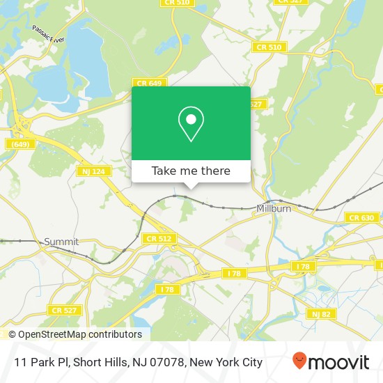 Mapa de 11 Park Pl, Short Hills, NJ 07078