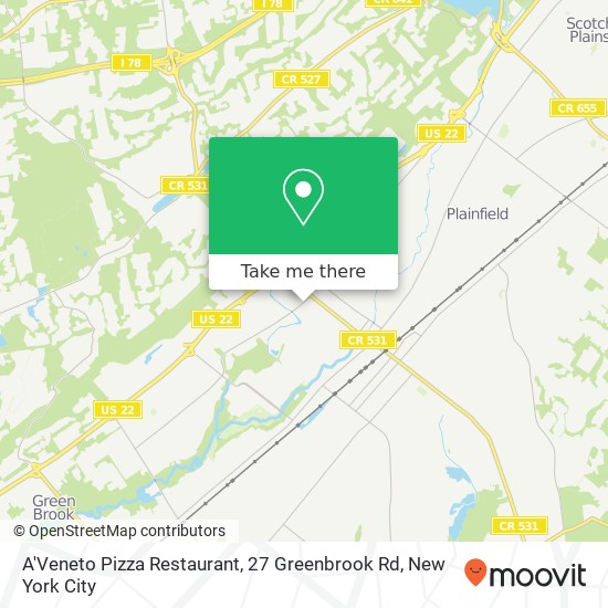 Mapa de A'Veneto Pizza Restaurant, 27 Greenbrook Rd