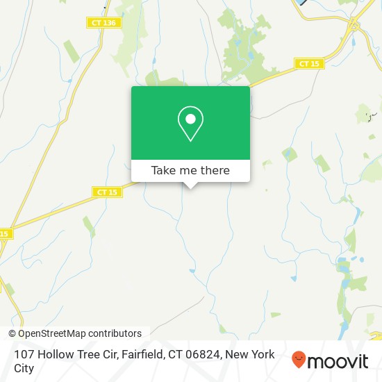 Mapa de 107 Hollow Tree Cir, Fairfield, CT 06824