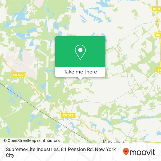 Mapa de Supreme-Lite Industries, 81 Pension Rd