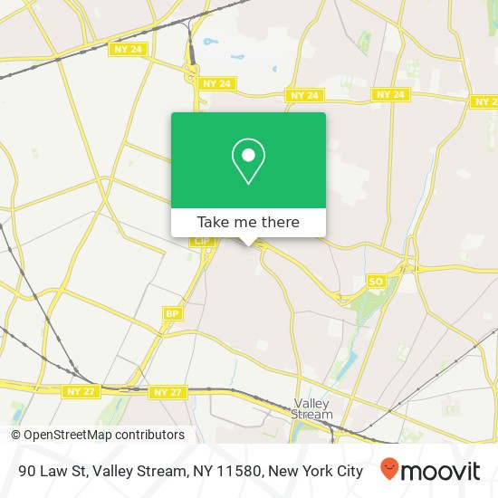 Mapa de 90 Law St, Valley Stream, NY 11580