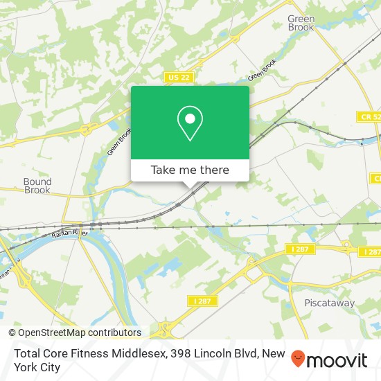 Mapa de Total Core Fitness Middlesex, 398 Lincoln Blvd