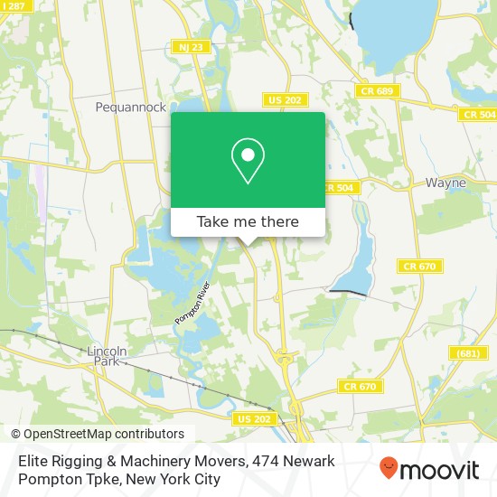 Elite Rigging & Machinery Movers, 474 Newark Pompton Tpke map