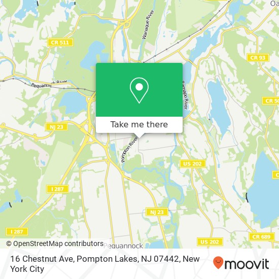 Mapa de 16 Chestnut Ave, Pompton Lakes, NJ 07442