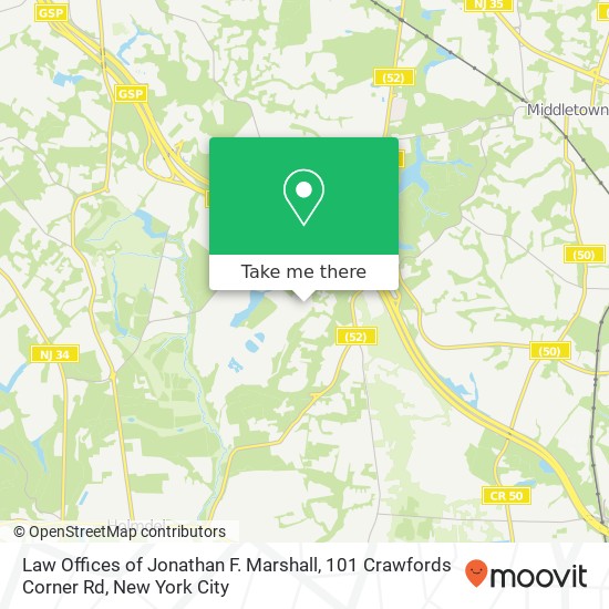 Law Offices of Jonathan F. Marshall, 101 Crawfords Corner Rd map