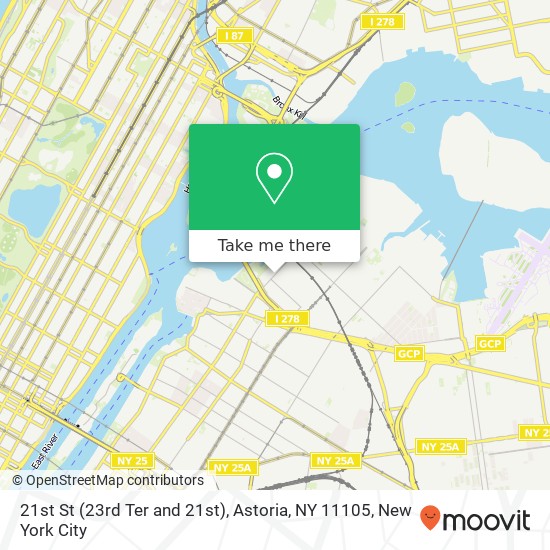 Mapa de 21st St (23rd Ter and 21st), Astoria, NY 11105