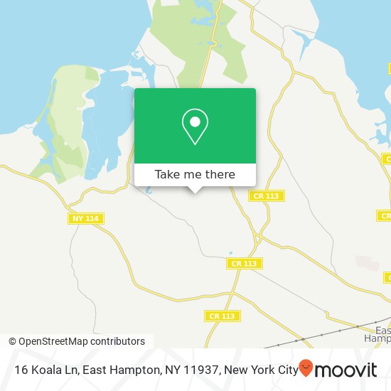 Mapa de 16 Koala Ln, East Hampton, NY 11937