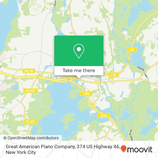 Mapa de Great American Piano Company, 374 US Highway 46