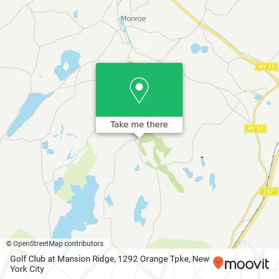 Golf Club at Mansion Ridge, 1292 Orange Tpke map