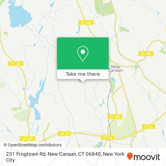 Mapa de 231 Frogtown Rd, New Canaan, CT 06840