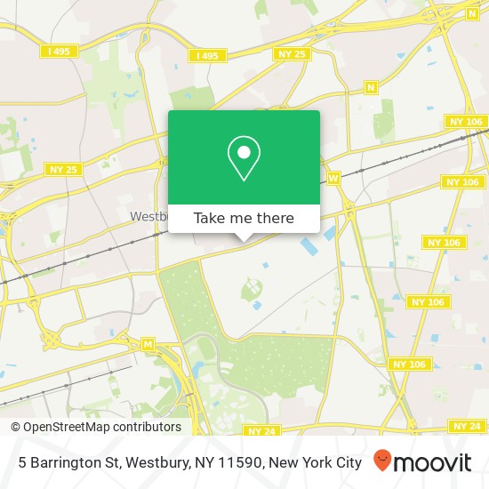Mapa de 5 Barrington St, Westbury, NY 11590