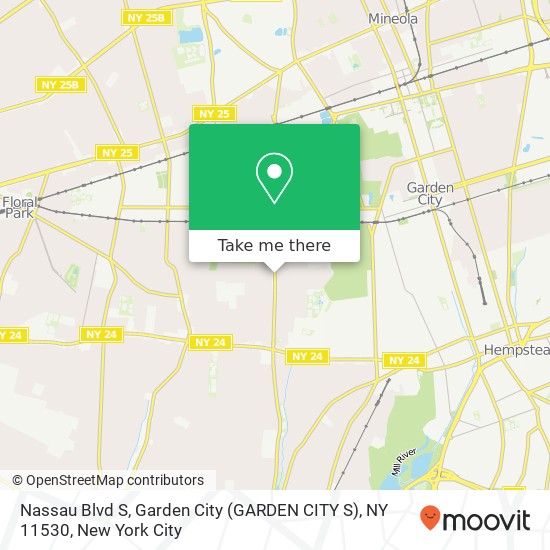 Mapa de Nassau Blvd S, Garden City (GARDEN CITY S), NY 11530