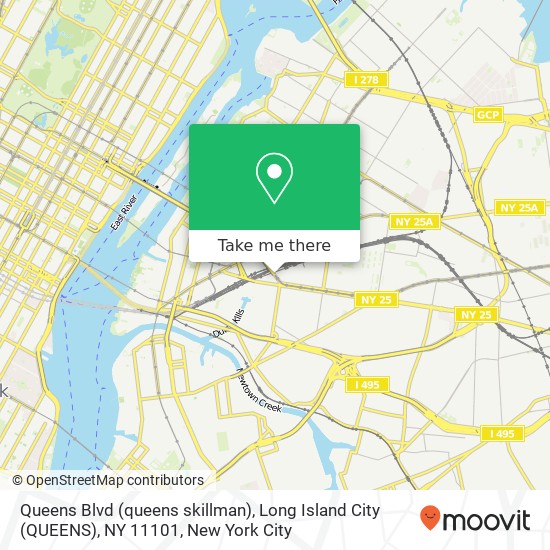 Mapa de Queens Blvd (queens skillman), Long Island City (QUEENS), NY 11101