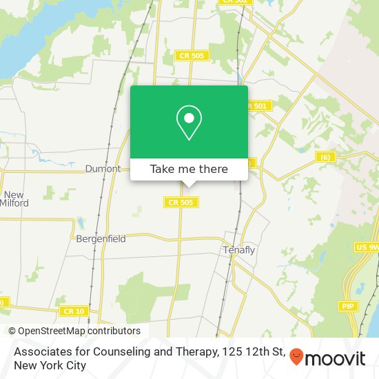 Mapa de Associates for Counseling and Therapy, 125 12th St