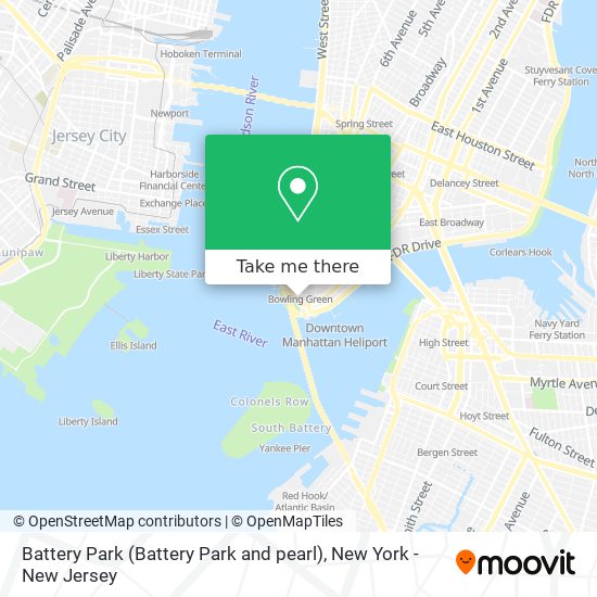 Mapa de Battery Park (Battery Park and pearl)