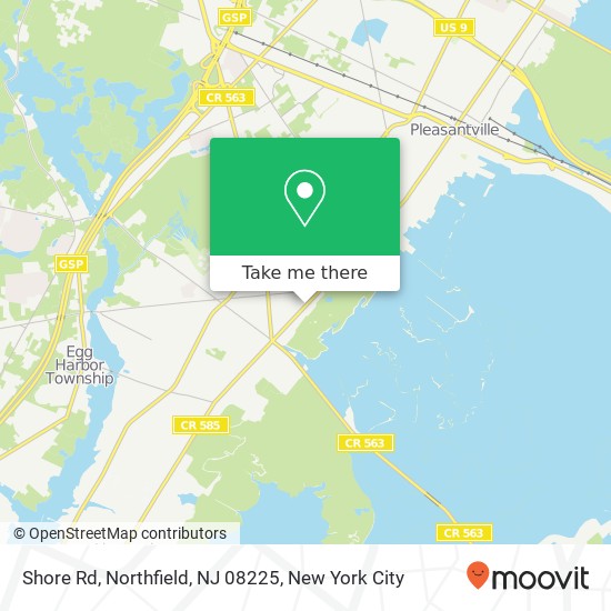 Mapa de Shore Rd, Northfield, NJ 08225