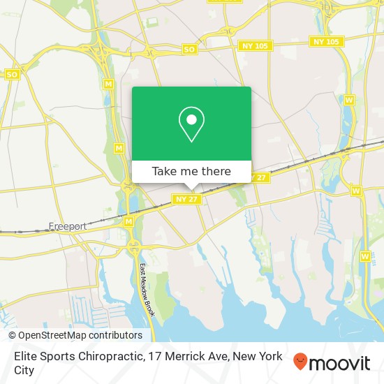 Elite Sports Chiropractic, 17 Merrick Ave map